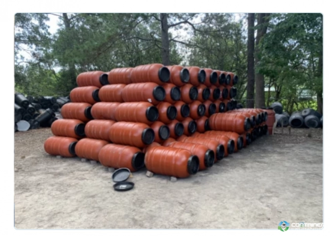 Drums For Sale: Used 58 Gallon HDPE Drums Open Head with 2 piece lids Previous Food Grade In Texas - image 1 Drums For Sale: Used 58 Gallon HDPE Drums Open Head with 2 piece lids Previous Food Grade In Texas - image 1