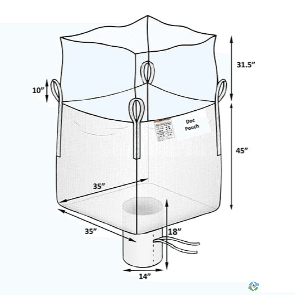 Bulk Bags - FIBC For Sale: New 35x35x45 Bulk Bags	Duffle Top Spout Bottom Sift Proof NJ, GA, CA locations In New Jersey - image  1