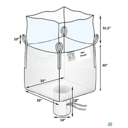 Bulk Bags - FIBC For Sale: New 35x35x45 Bulk Bags	Duffle Top Spout Bottom Sift Proof NJ, GA, CA locations In New Jersey - image  1