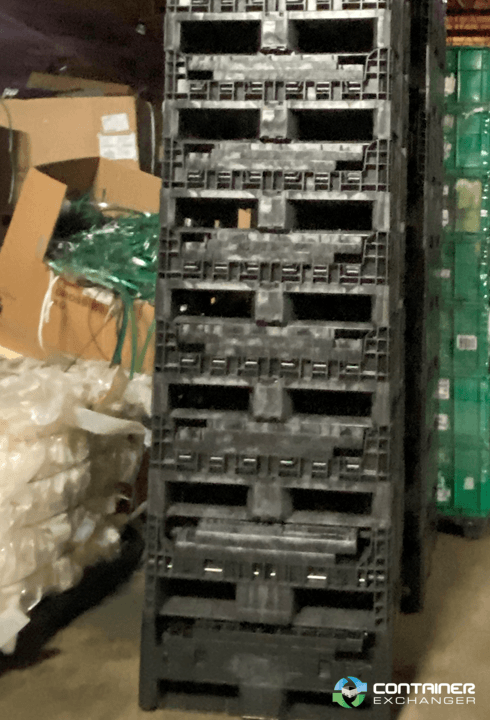 Pallet Containers For Sale: Used 30x32x34 Collapsible Bulk Containers with drop doors - Black & Yellow In South Carolina - image  2