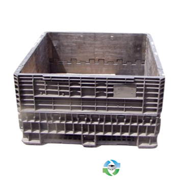 Pallet Containers For Sale: Used 45x48x25 Collapsible Bulk Containers - 2 Drop Doors - Black In Mississippi - image  1