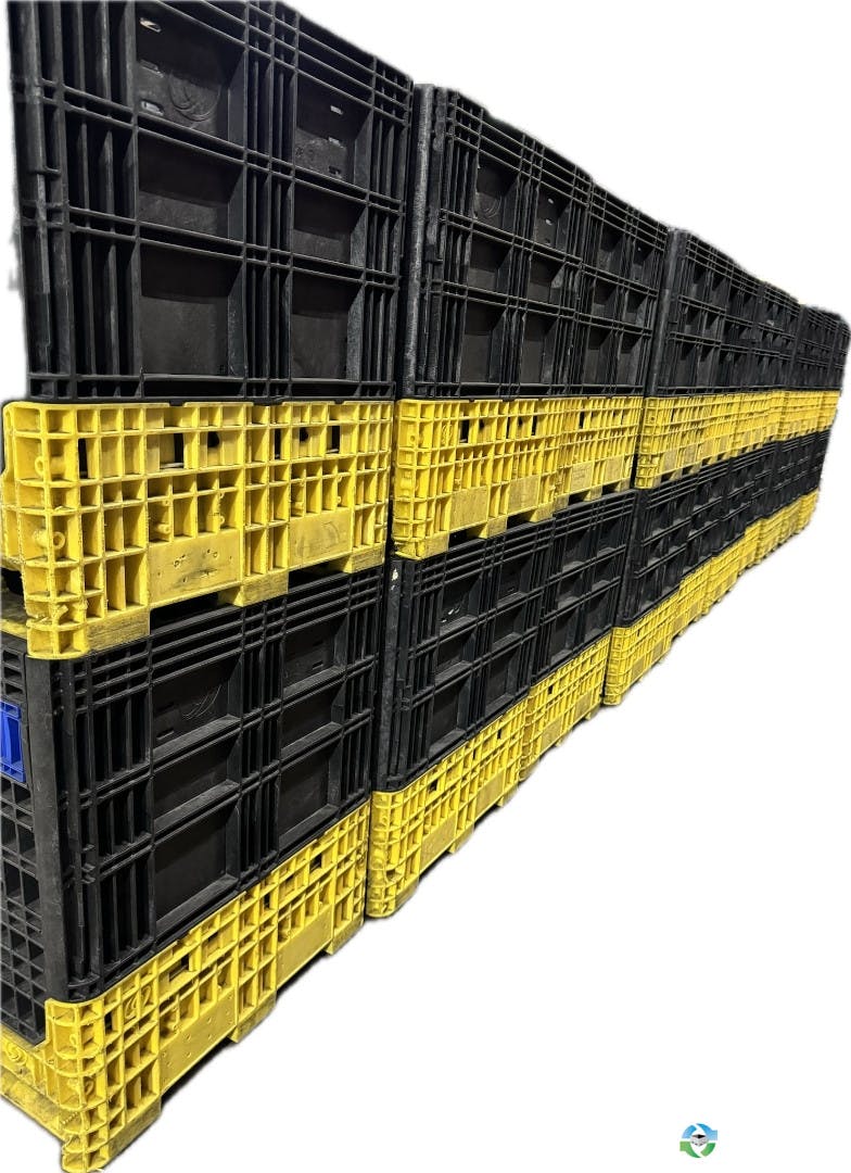 Pallet Containers For Sale: Used 30x32x34 Collapsible Bulk Containers w. Drop Doors In Michigan - image  1