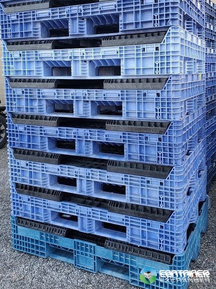 Pallet Containers For Sale: Used 64.5x48x34 Mixed Color 2-Hatch Collapsible Bulk Containers Indiana In Indiana - image  1
