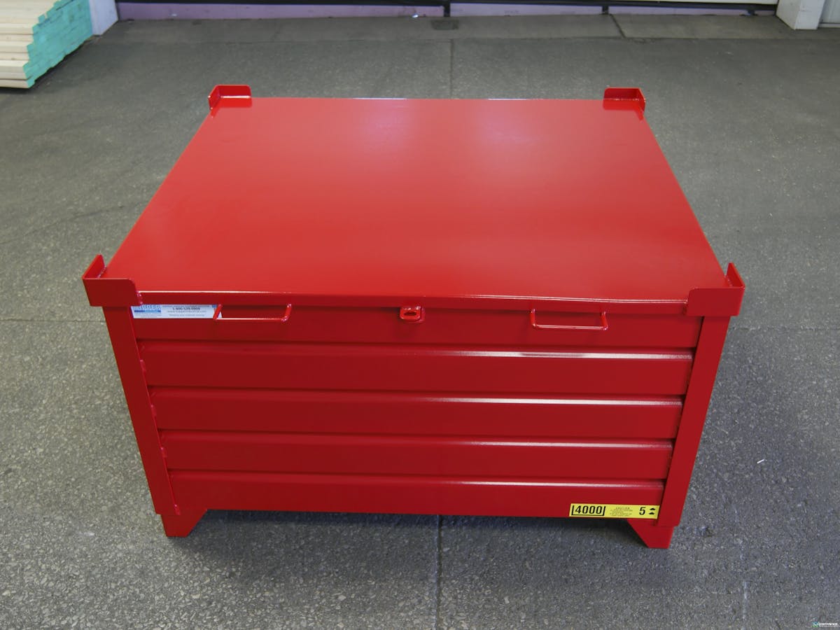 Metal Bins For Sale: New 48x42x24 Custom Metal Bulk Container with Lid Wisconsin In Wisconsin - image  2