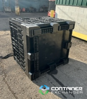 Pallet Containers For Sale: LIKE NEW 45x48x41 Collapsible Bulk Containers w. Drop Doors Michigan In Michigan - image  3