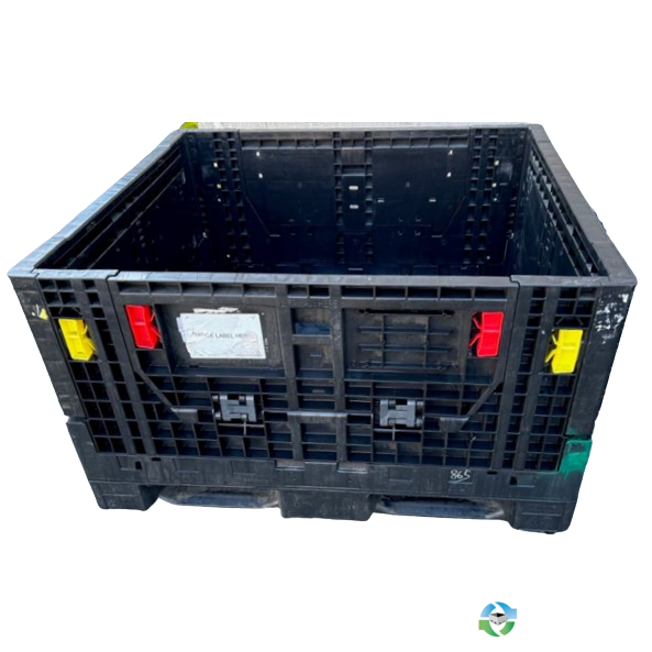 Pallet Containers For Sale: Used 45x48x27 Collapsible Bulk Bins with Drop Doors Canada In Ontario - image  1