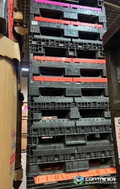 Pallet Containers For Sale: Used 45x48x34 Collapsible Bulk Containers with Drop Doors Black Colors Ontario In Ontario - image  1