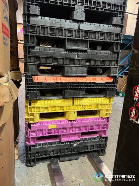 Pallet Containers For Sale: Used 45x48x34 Collapsible Bulk Containers with Drop Doors Black Colors Ontario In Ontario - image  2