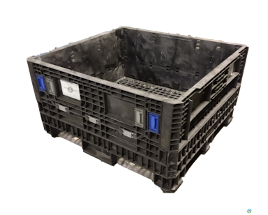 Pallet Containers For Sale: Reconditioned 30x32x25 All Black Bulk Container with Drop Doors Mississippi In Mississippi - image  2