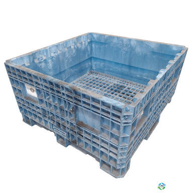 Pallet Containers For Sale: Reconditioned 45x48x25 All Blue Fixed Wall Bulk Container Mississippi In Mississippi - image  1