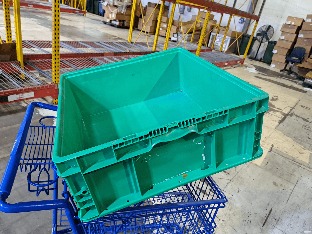 Stacking Totes For Sale: Like New Orbis 24x22x9 Green Totes In Michigan - image  1