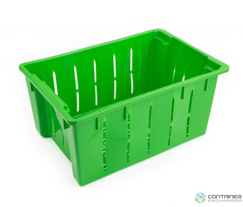 NESTING CONTAINERS, Green, Inside Size L x W x H: 9 x 5-1/4 x 4-3/8,  Outside Size L x W x H: 9-3/4 x 6-1/8 x 4-1/2