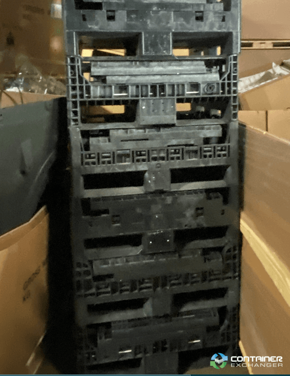 Pallet Containers For Sale: Used 30x32x34 Collapsible Bulk Containers with drop doors - Black & Yellow In South Carolina - image  1