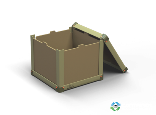Gaylord Boxes For Sale: NEW Kübox 28x28x23 Collapsible 3 Wall Corrugated Crates Wood Crate Alternative In Tennessee - image  1