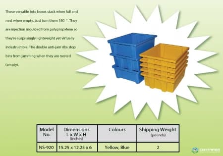 Stack & Nest Totes For Sale: NEW 15.25x12.25x6 HIGH STACK AND NEST TOTES In Ontario - image 2 Stack & Nest Totes For Sale: NEW 15.25x12.25x6 HIGH STACK AND NEST TOTES In Ontario - image 2
