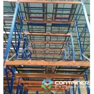 Push-Back Racks For Sale: Used - 2000 Position Push-Back Rack System - 5 Deep Based +2 3 High 248 Overall Height Florida In Florida - image 1 Push-Back Racks For Sale: Used - 2000 Position Push-Back Rack System - 5 Deep Based +2 3 High 248 Overall Height Florida In Florida - image 1