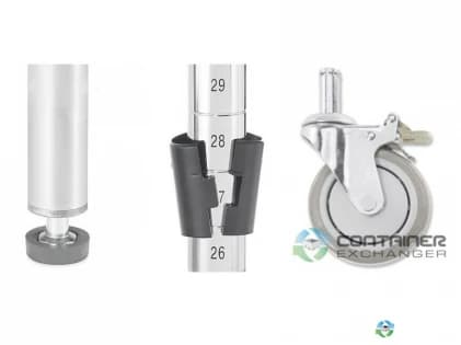 Transport Carts For Sale: New 48x24x72 Adjustable Chrome Wire Shelving w. Optional Casters New York In New York - image 2 Transport Carts For Sale: New 48x24x72 Adjustable Chrome Wire Shelving w. Optional Casters New York In New York - image 2