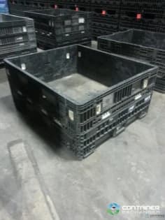 Pallet Containers For Sale: Used 57x48x25 Collapsible Bulk Containers with drop doors - Black In South Carolina - image 2 Pallet Containers For Sale: Used 57x48x25 Collapsible Bulk Containers with drop doors - Black In South Carolina - image 2