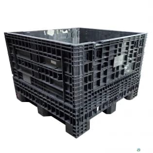 Pallet Containers For Sale: 45x48x34 Bulk Bin Container with 2 Drop Doors - Black Ohio In Ohio - image 1 Pallet Containers For Sale: 45x48x34 Bulk Bin Container with 2 Drop Doors - Black Ohio In Ohio - image 1