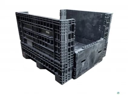 Pallet Containers For Sale: 45x48x34 Bulk Bin Container with 2 Drop Doors - Black Ohio In Ohio - image 2 Pallet Containers For Sale: 45x48x34 Bulk Bin Container with 2 Drop Doors - Black Ohio In Ohio - image 2