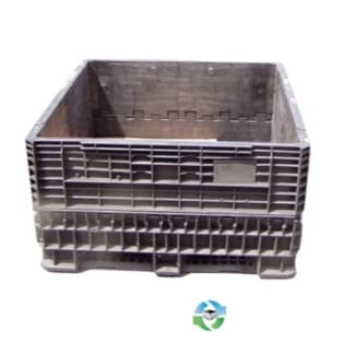 Pallet Containers For Sale: Used 45x48x25 Collapsible Bulk Containers - 2 Drop Doors - Black In Mississippi - image 1 Pallet Containers For Sale: Used 45x48x25 Collapsible Bulk Containers - 2 Drop Doors - Black In Mississippi - image 1