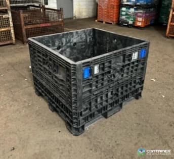 Pallet Containers For Sale: Used 45x48x34 Collapsible Bulk Containers with Drop Doors - Black and Mixed Colors Michigan In Michigan - image 1 Pallet Containers For Sale: Used 45x48x34 Collapsible Bulk Containers with Drop Doors - Black and Mixed Colors Michigan In Michigan - image 1