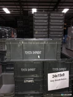 Stacking Totes For Sale: Used 24x15x9 Stacking Totes - 48 Pieces, Minimum Order In Mississippi - image 2 Stacking Totes For Sale: Used 24x15x9 Stacking Totes - 48 Pieces, Minimum Order In Mississippi - image 2