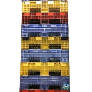 Pallet Containers For Sale: Used 57x48x34 Collapsible Plastic Pallet Containers with 2 Drop Doors- Mixed Indiana In Indiana - image 2 Pallet Containers For Sale: Used 57x48x34 Collapsible Plastic Pallet Containers with 2 Drop Doors- Mixed Indiana In Indiana - image 2