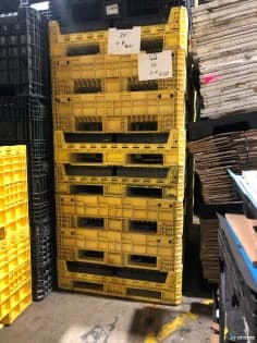 Pallet Containers For Sale: Used 62x48x34 Collapsible Bulk Containers with 2 Long Side Doors- Mixed Colors Indiana In Indiana - image 3 Pallet Containers For Sale: Used 62x48x34 Collapsible Bulk Containers with 2 Long Side Doors- Mixed Colors Indiana In Indiana - image 3