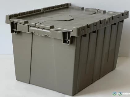 Stack & Nest Totes For Sale: NEW Monoflo 21x15x12 Attached Lid Container - Gray Ohio In Ohio - image 2 Stack & Nest Totes For Sale: NEW Monoflo 21x15x12 Attached Lid Container - Gray Ohio In Ohio - image 2