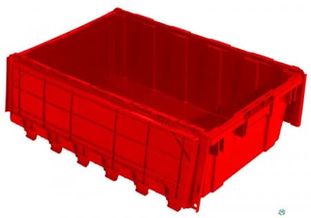 Stack & Nest Totes For Sale: NEW Red 26.75x17x9.62 Attached lid Container In Ontario - image 1 Stack & Nest Totes For Sale: NEW Red 26.75x17x9.62 Attached lid Container In Ontario - image 1