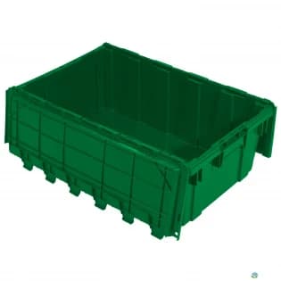 Stack & Nest Totes For Sale: New Green 26.75x17x9.62 Attached lid Container Ontario In Ontario - image 1 Stack & Nest Totes For Sale: New Green 26.75x17x9.62 Attached lid Container Ontario In Ontario - image 1