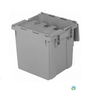Stack & Nest Totes For Sale: New Grey 14.5x13.5x13.37 Attached lid Container Ontario In Ontario - image 1 Stack & Nest Totes For Sale: New Grey 14.5x13.5x13.37 Attached lid Container Ontario In Ontario - image 1