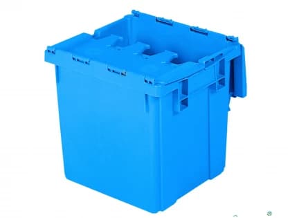 Stack & Nest Totes For Sale: New 14.75x13.5x13.37 Attached Lid Bin - Blue Ontario In Ontario - image 2 Stack & Nest Totes For Sale: New 14.75x13.5x13.37 Attached Lid Bin - Blue Ontario In Ontario - image 2