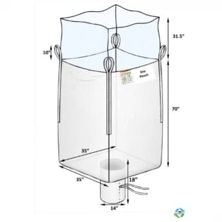 Bulk Bags - FIBC For Sale: NEW 35x35x70 Bulk Bags Duffle Top Spout Bottom Uncoated New Jersey In New Jersey - image 1 Bulk Bags - FIBC For Sale: NEW 35x35x70 Bulk Bags Duffle Top Spout Bottom Uncoated New Jersey In New Jersey - image 1