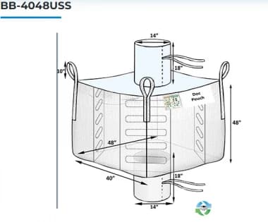Bulk Bags - FIBC For Sale: New 40x48x48 Baffled Spout Top Spout Bottom Bulk Bags California In California - image 1 Bulk Bags - FIBC For Sale: New 40x48x48 Baffled Spout Top Spout Bottom Bulk Bags California In California - image 1