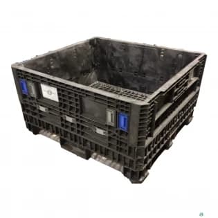 Pallet Containers For Sale: Reconditioned 30x32x25 All Black Bulk Container with Drop Doors Mississippi In Mississippi - image 1 Pallet Containers For Sale: Reconditioned 30x32x25 All Black Bulk Container with Drop Doors Mississippi In Mississippi - image 1