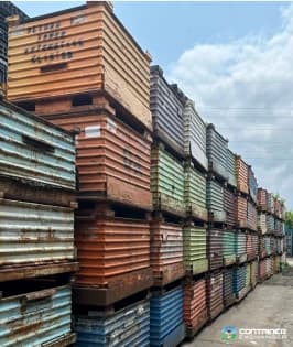 Metal Bins For Sale: Used 43x43x38 Rigid Metal Bins Drop Bottoms In Ohio - image 3 Metal Bins For Sale: Used 43x43x38 Rigid Metal Bins Drop Bottoms In Ohio - image 3