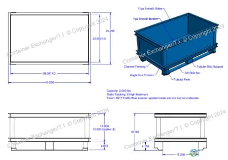 Metal Bins For Sale: NEW CUSTOM 41x26x19 RIGID METAL BINS In Wisconsin - image 3 Metal Bins For Sale: NEW CUSTOM 41x26x19 RIGID METAL BINS In Wisconsin - image 3