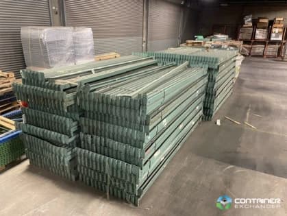 Beams For Sale: Used 144x3 Teardrop Style Shelf Beams (Green) In New Jersey - image 2 Beams For Sale: Used 144x3 Teardrop Style Shelf Beams (Green) In New Jersey - image 2