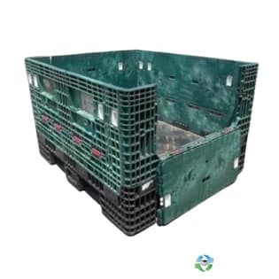 Pallet Containers For Sale: Used 56x48x34 Collapsible Bulk Containers with Drop Doors Black and Mixed Colors Michigan In Michigan - image 1 Pallet Containers For Sale: Used 56x48x34 Collapsible Bulk Containers with Drop Doors Black and Mixed Colors Michigan In Michigan - image 1