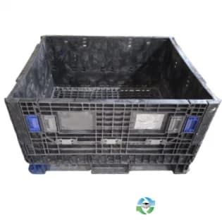 Pallet Containers For Sale: Refurbished 45x48x25 Collapsible Bulk Containers All Black with Drop Doors Ohio In Ohio - image 1 Pallet Containers For Sale: Refurbished 45x48x25 Collapsible Bulk Containers All Black with Drop Doors Ohio In Ohio - image 1