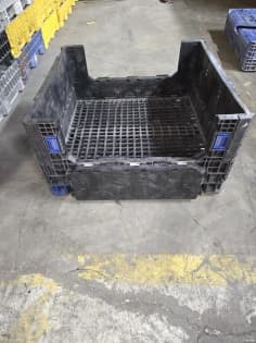Pallet Containers For Sale: Refurbished 45x48x25 Collapsible Bulk Containers All Black with Drop Doors Ohio In Ohio - image 2 Pallet Containers For Sale: Refurbished 45x48x25 Collapsible Bulk Containers All Black with Drop Doors Ohio In Ohio - image 2