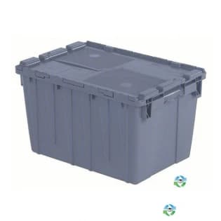 Stack & Nest Totes For Sale: Used Orbis 21x15x12 Stack and Nest Attached Lid Container Indiana In Indiana - image 1 Stack & Nest Totes For Sale: Used Orbis 21x15x12 Stack and Nest Attached Lid Container Indiana In Indiana - image 1