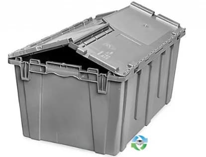Stack & Nest Totes For Sale: Used Orbis 21x15x12 Stack and Nest Attached Lid Container Indiana In Indiana - image 2 Stack & Nest Totes For Sale: Used Orbis 21x15x12 Stack and Nest Attached Lid Container Indiana In Indiana - image 2