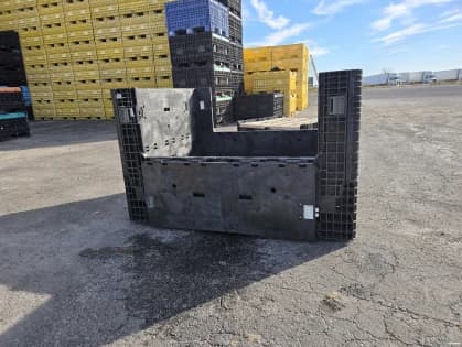 Pallet Containers For Sale: Orbis Refurbished 56x48x34 Collapsible Bulk Containers with 4 Drop Doors Ohio In Ohio - image 2 Pallet Containers For Sale: Orbis Refurbished 56x48x34 Collapsible Bulk Containers with 4 Drop Doors Ohio In Ohio - image 2