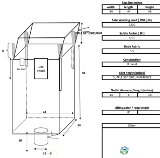 Bulk Bags - FIBC For Sale: New 34x44x48 Duffle Top Spout Bottom Bulk Bags Pennsylvania In Pennsylvania - image 1 Bulk Bags - FIBC For Sale: New 34x44x48 Duffle Top Spout Bottom Bulk Bags Pennsylvania In Pennsylvania - image 1