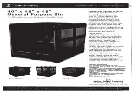 Pallet Containers For Sale: Used 40X48X46 Collapsible Plastic Container No Drop Doors California In California - image 4 Pallet Containers For Sale: Used 40X48X46 Collapsible Plastic Container No Drop Doors California In California - image 4