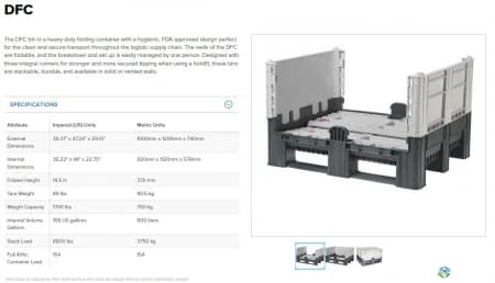 Pallet Containers For Sale: NEW 48x40x29H COLLAPSIBLE BULK BIN FDA APPROVED MICHIGAN In Michigan - image 3 Pallet Containers For Sale: NEW 48x40x29H COLLAPSIBLE BULK BIN FDA APPROVED MICHIGAN In Michigan - image 3