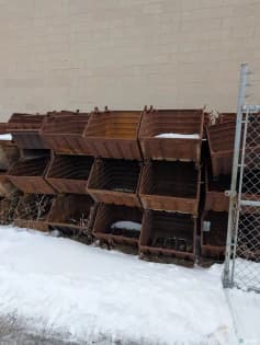 Metal Bins For Sale: Used 37x25x20 Solid Corrugated Metal Bins In Ontario - image 2 Metal Bins For Sale: Used 37x25x20 Solid Corrugated Metal Bins In Ontario - image 2